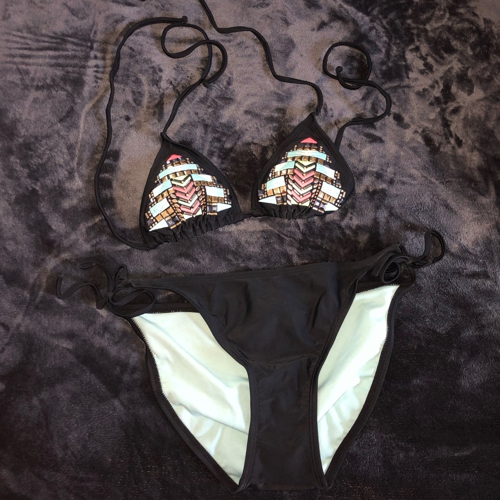 Xhilaration Black Beaded Bikini